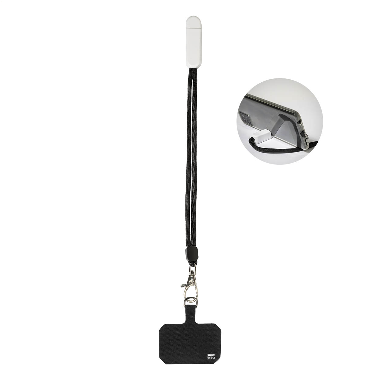CuffStand náramek z RPET s držákem na mobil Bílá