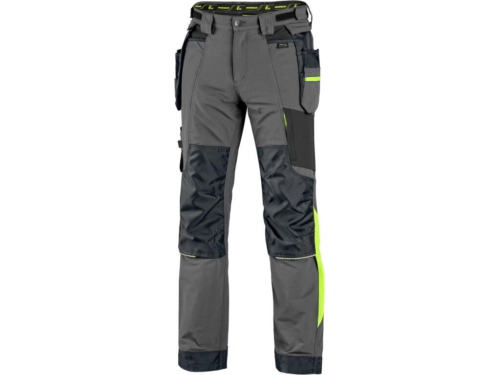 Pánské pracovní kalhoty Canis CXS NAOS - šedá / hv žlutá
