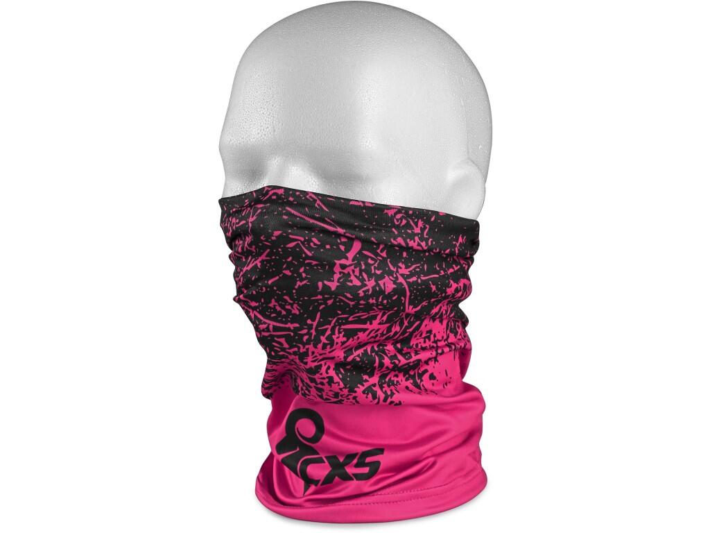 Multifunkční šátek Canis CXS LORY, 23x45 - černá / růžová