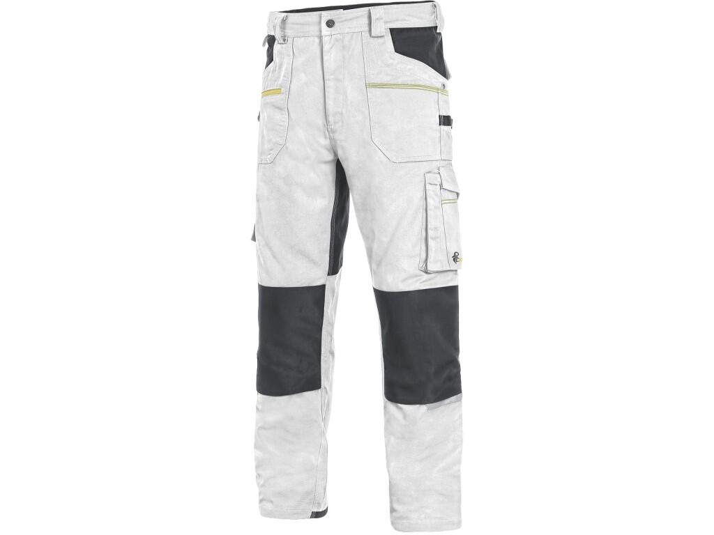 Pánské pracovní kalhoty Canis CXS STRETCH - bílá / šedá
