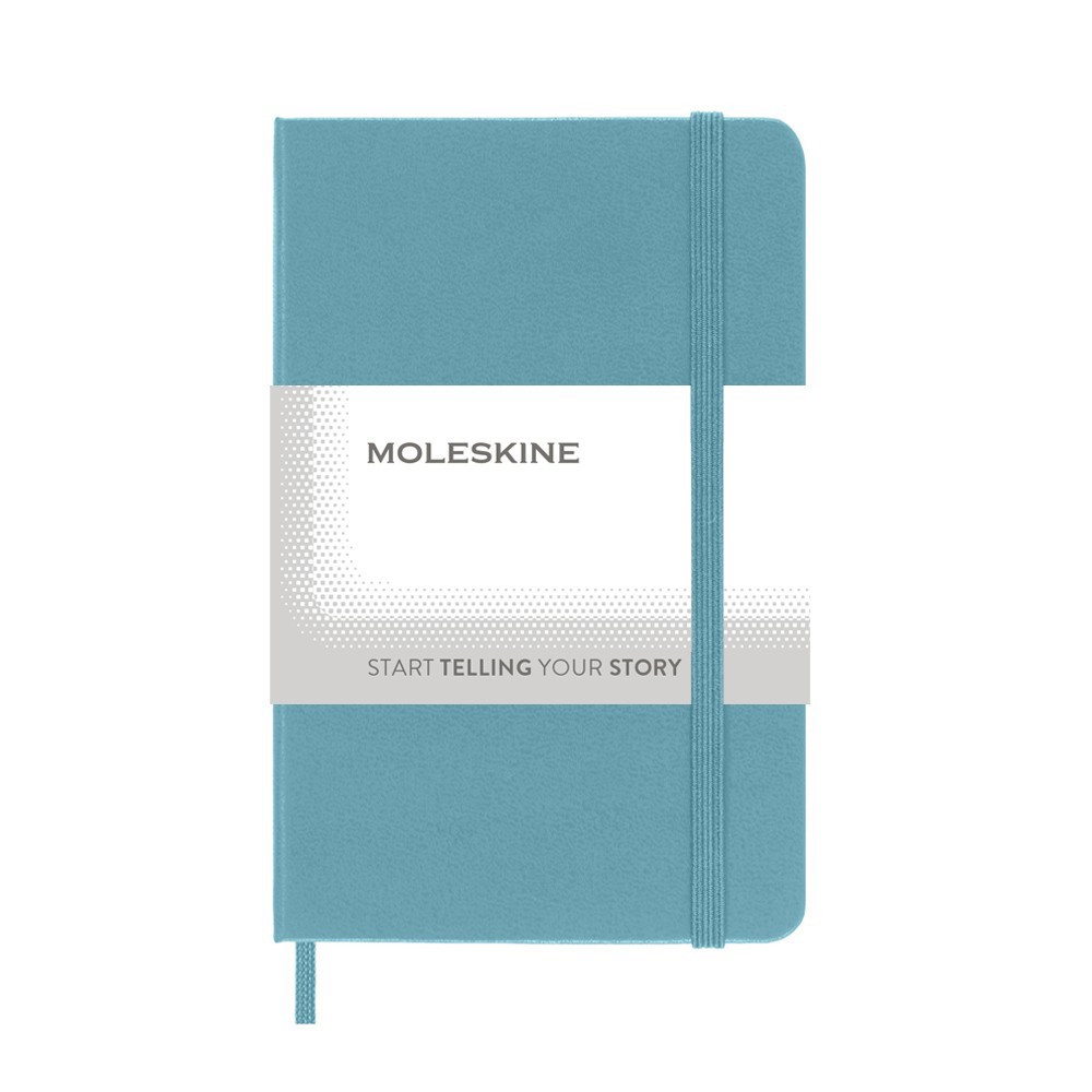 Čistý zápisník v pevných deskách Moleskine, cca A6, 192 str - tyrkysová