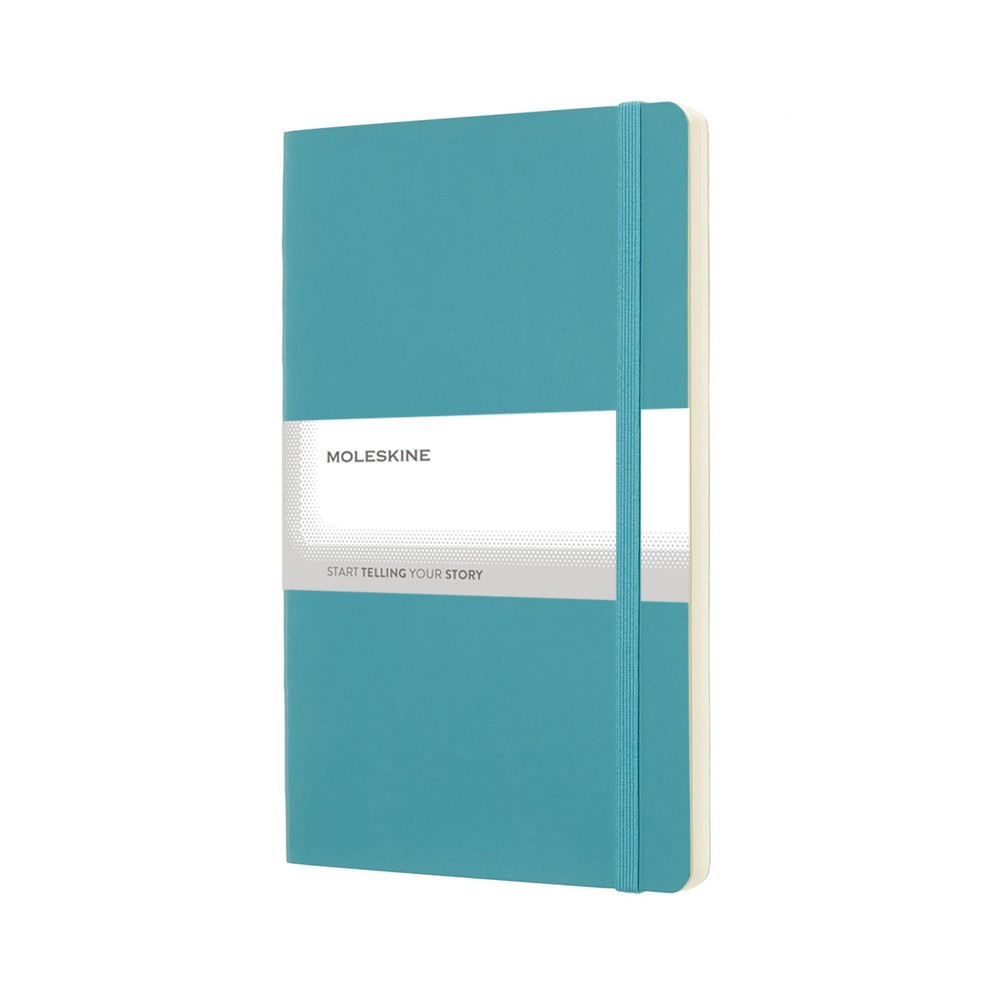 Čistý zápisník v měkkých deskách Moleskine, cca A5, 192 str - tyrkysová