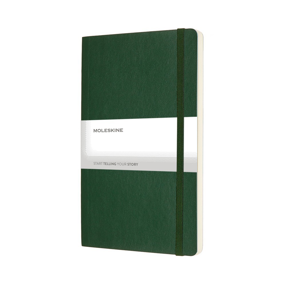 Čistý zápisník v měkkých deskách Moleskine, cca A5, 192 str - khaki
