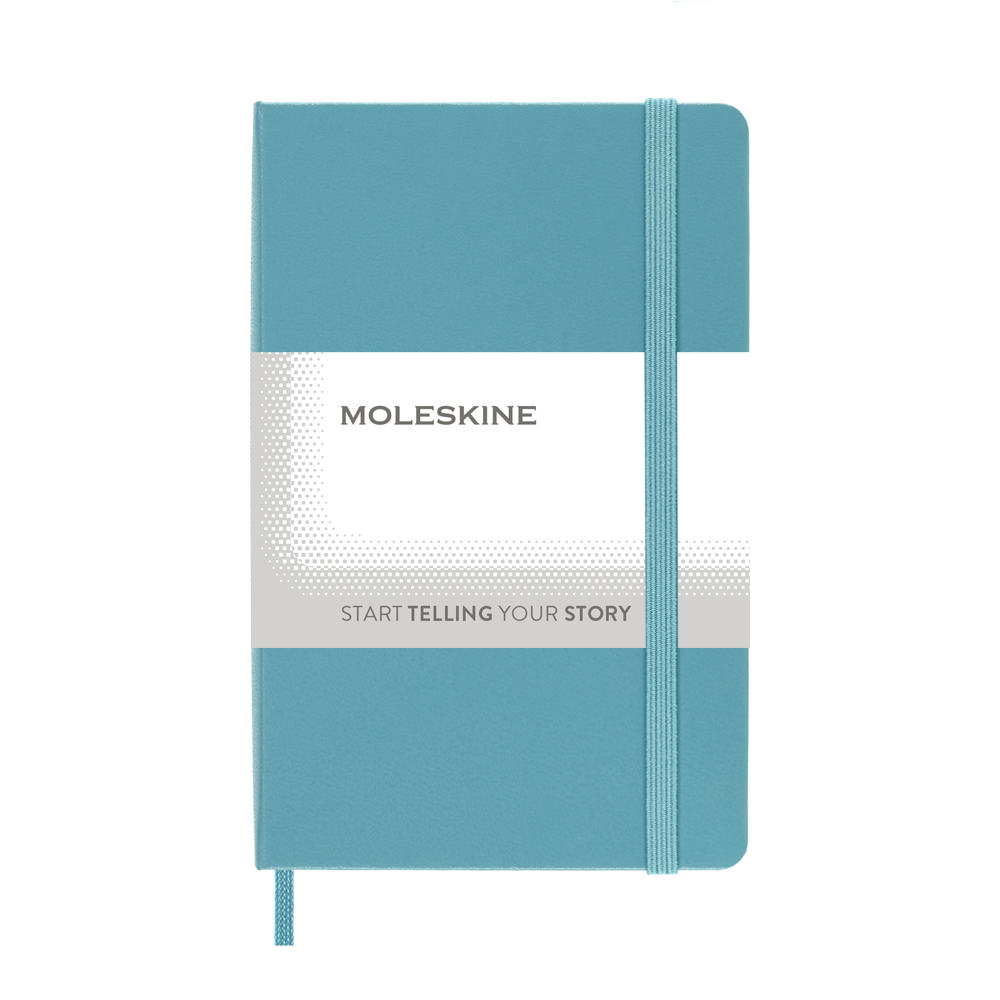 Linkovaný zápisník v pevných deskách Moleskine, cca A6, 192 str - tyrkysová