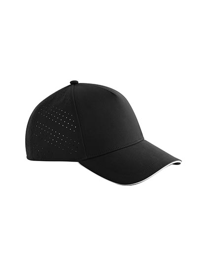 Pětipanelová kšiltovka Beechfield Accelerate Cap - Black, White, One Size