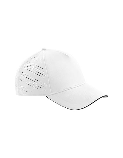 Pětipanelová kšiltovka Beechfield Accelerate Cap - White, Black, One Size