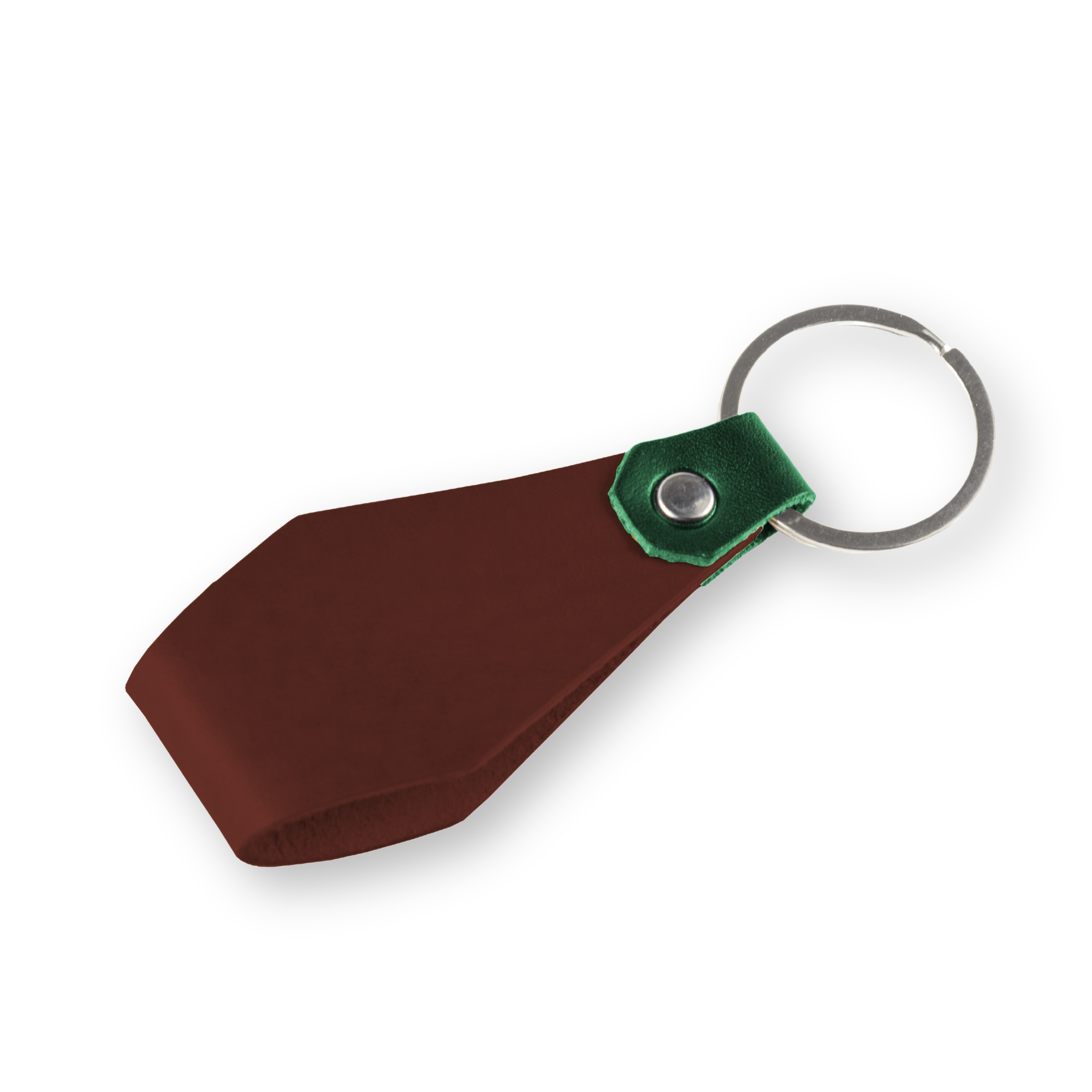 Kožená dvoubarevná klíčenka - hnědá