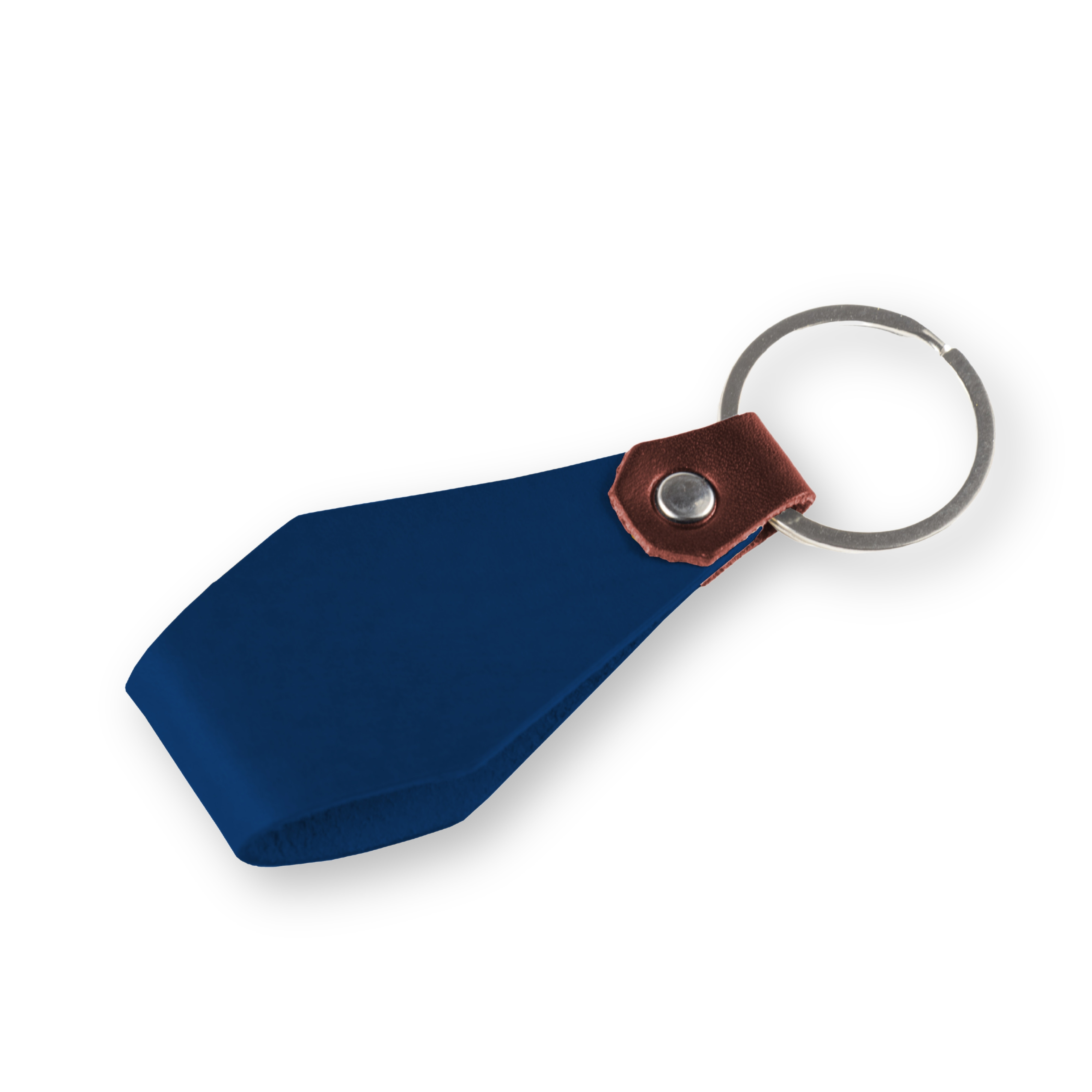 Kožená dvoubarevná klíčenka - modrá