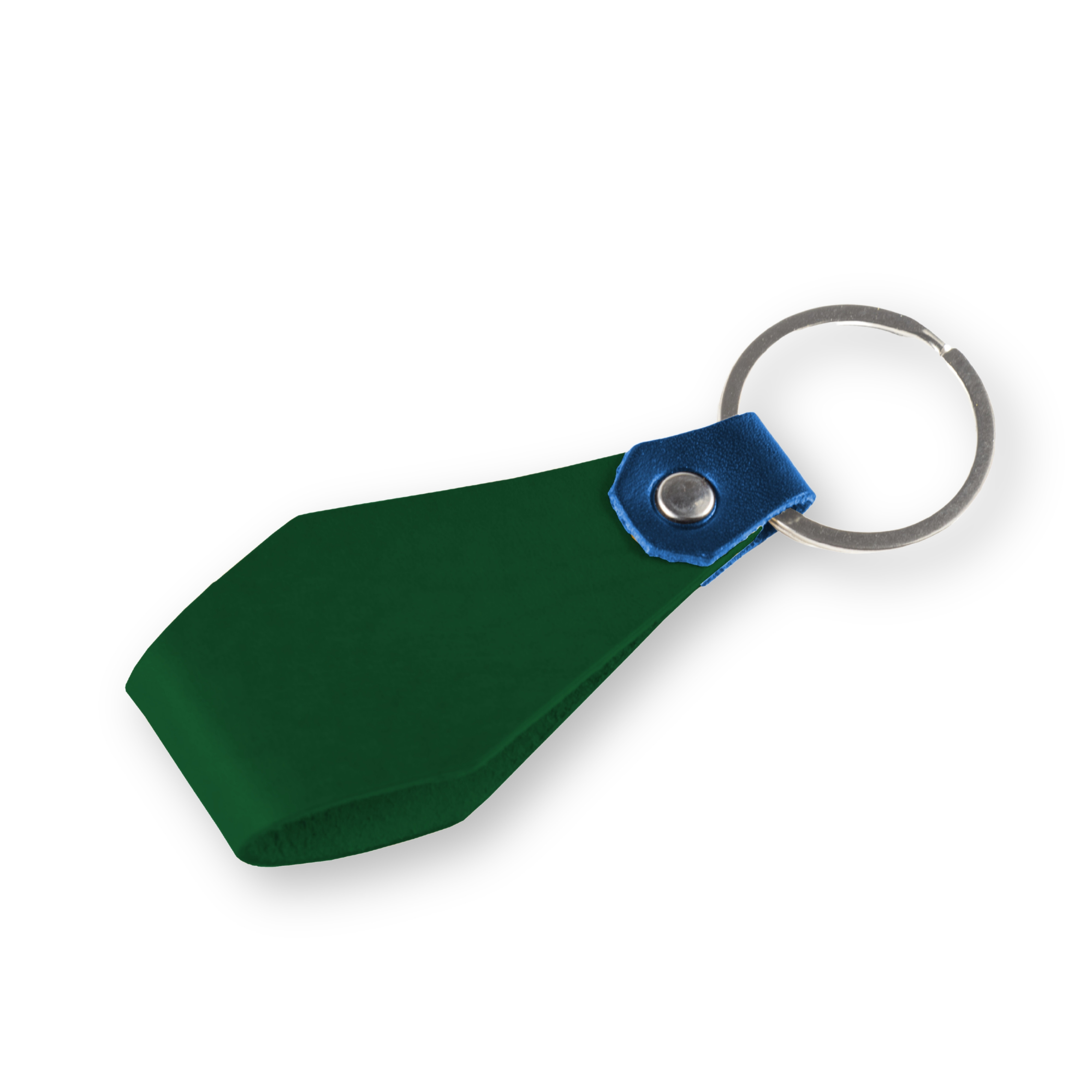 Kožená dvoubarevná klíčenka - zelená