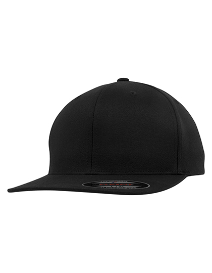 Šestipanelová kšiltovka Flexfit Flat Visor, Black