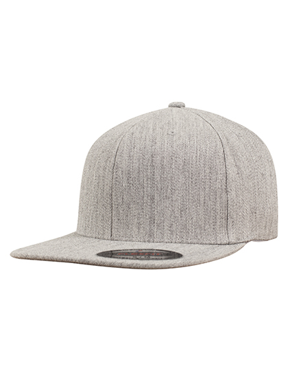 Šestipanelová kšiltovka Flexfit Flat Visor, Heather Grey