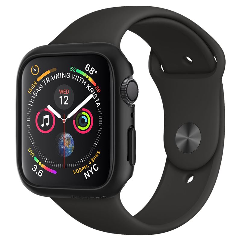 Ochranný kryt pro Apple Watch Spigen Thin Fit, Apple Watch SE 3/2022/6/SE/5/4 (44 mm) - černá