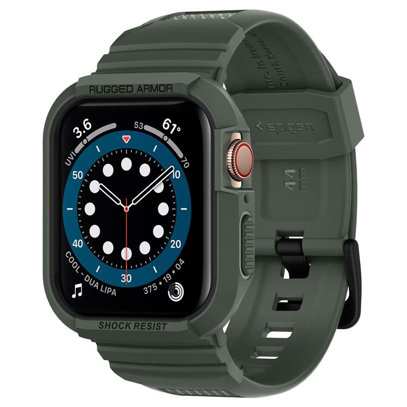 Pásek pro Apple Watch Spigen Rugged Armor Pro, Apple Watch 45mm/44mm - zelená