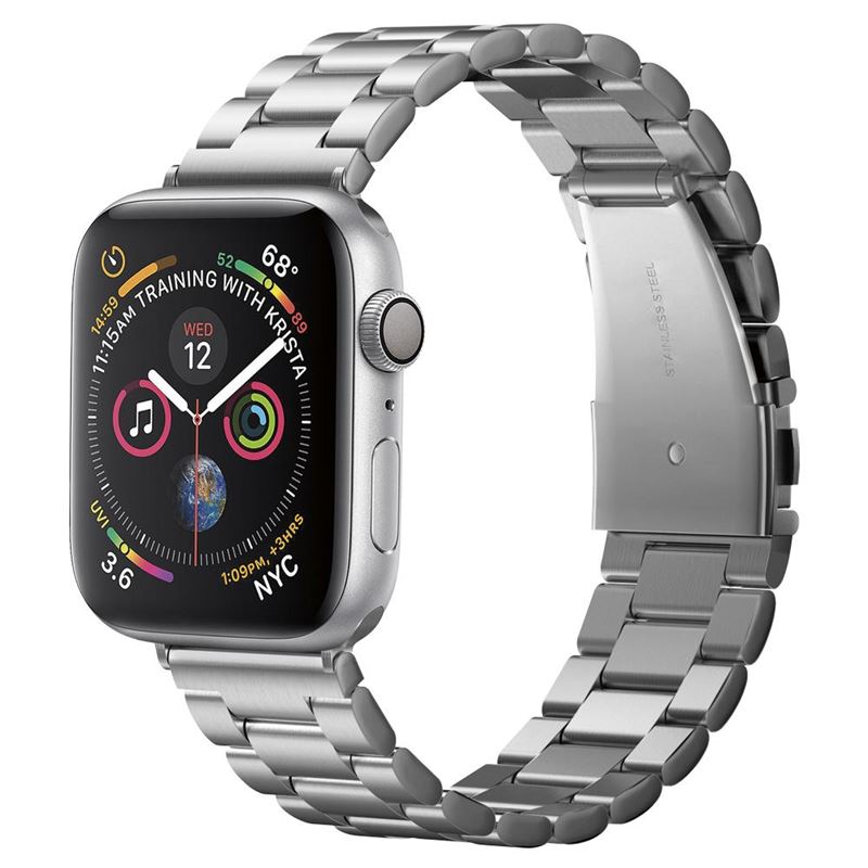Pásek pro Apple Watch Spigen Modern Fit, Apple Watch 49mm/46mm/45mm/44mm/42mm - stříbrná