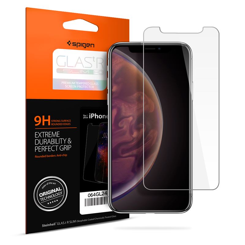 Ochranné sklo pro iPhone Spigen Glass GLAS.tR SLIM HD - iPhone 11/iPhone XR - transparentní