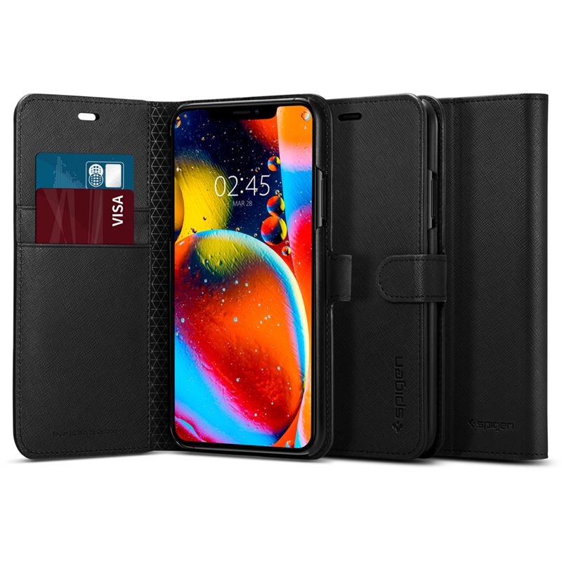 Peněženka s místem na iPhone 11 Pro Spigen Wallet S - černá