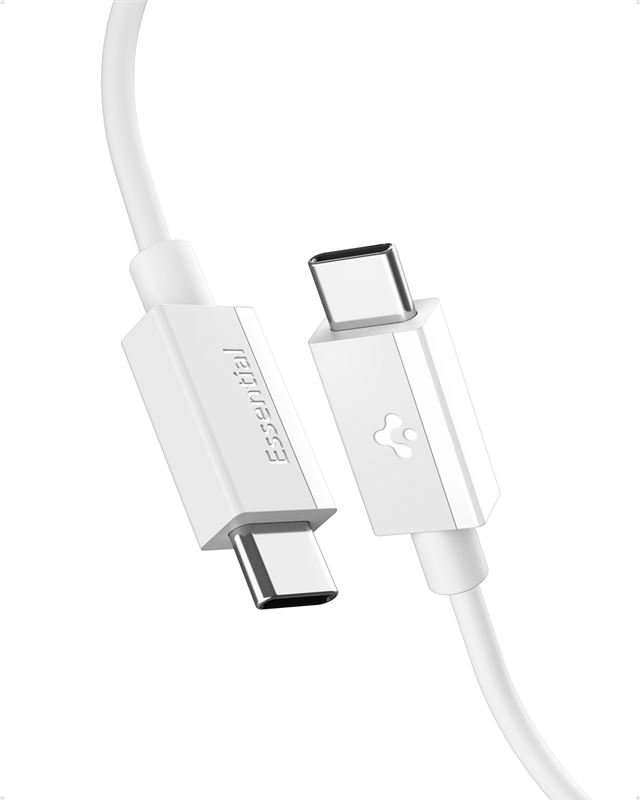 Kabel Spigen Essential USB C to USB C 60W Cable, EB6020CC - bílá