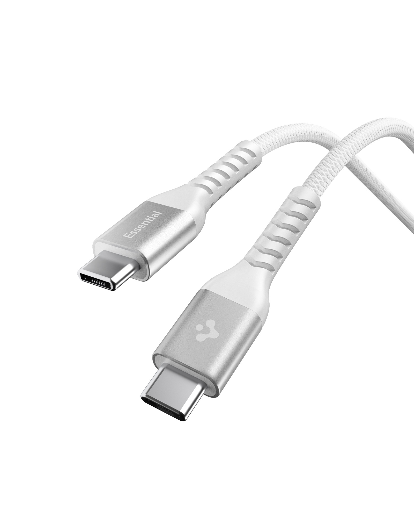 Kabel Spigen Essential USB C to USB C 100W Fabric Cable, EB10010CCA - bílá