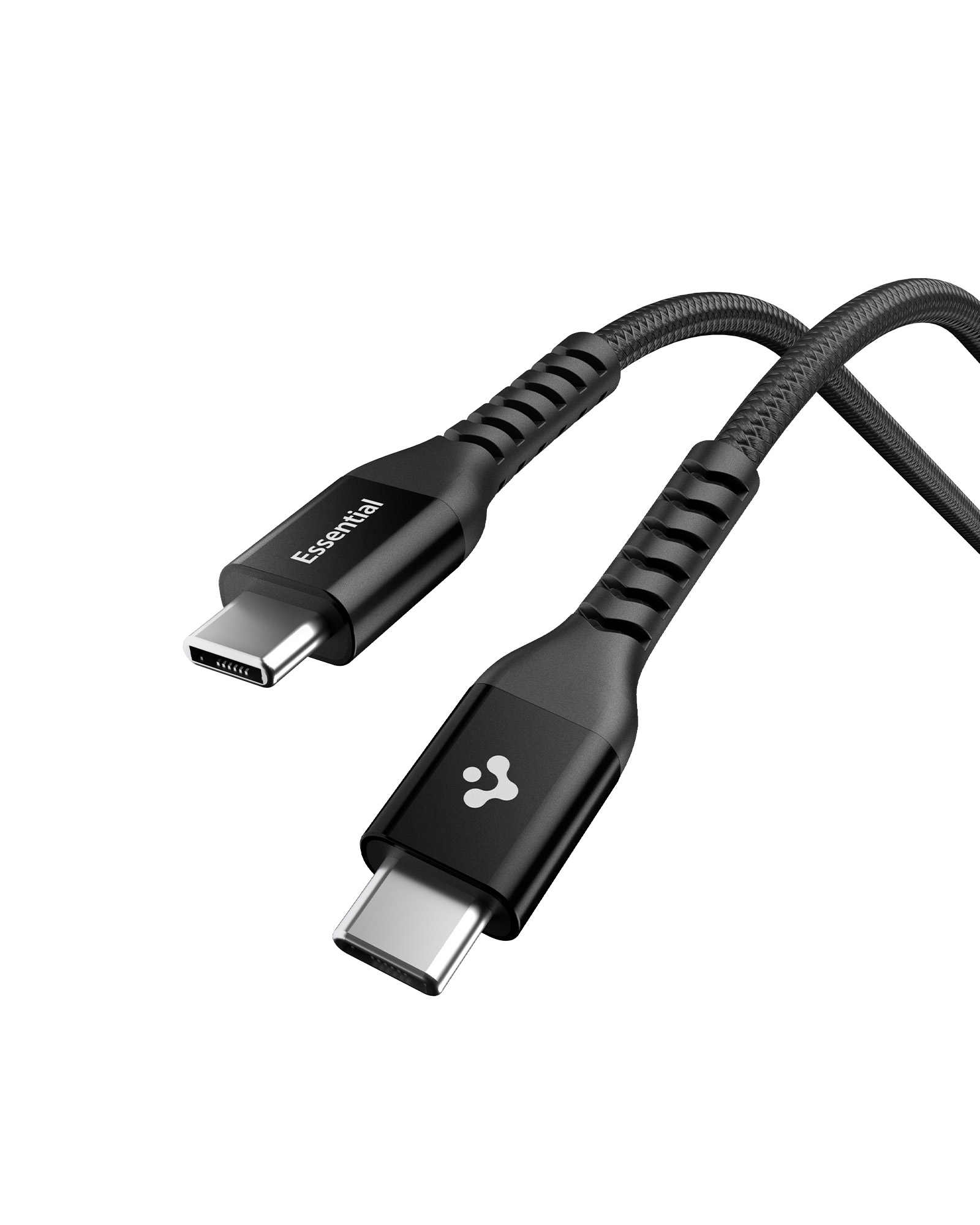 Kabel Spigen Essential USB C to USB C 100W Fabric Cable, EB10010CCA - černá
