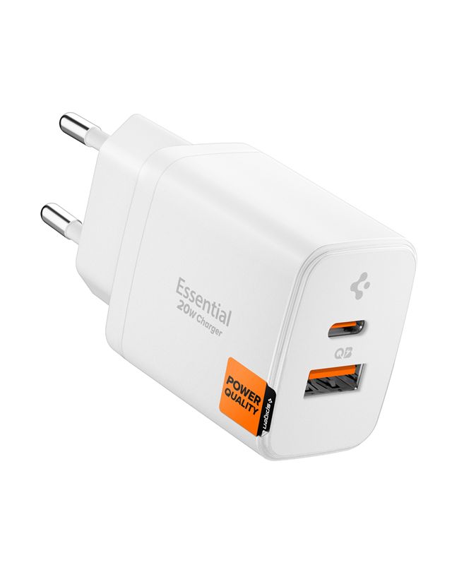 Adaptér Spigen Essential 20W Wall Charger EE202EU - bílá