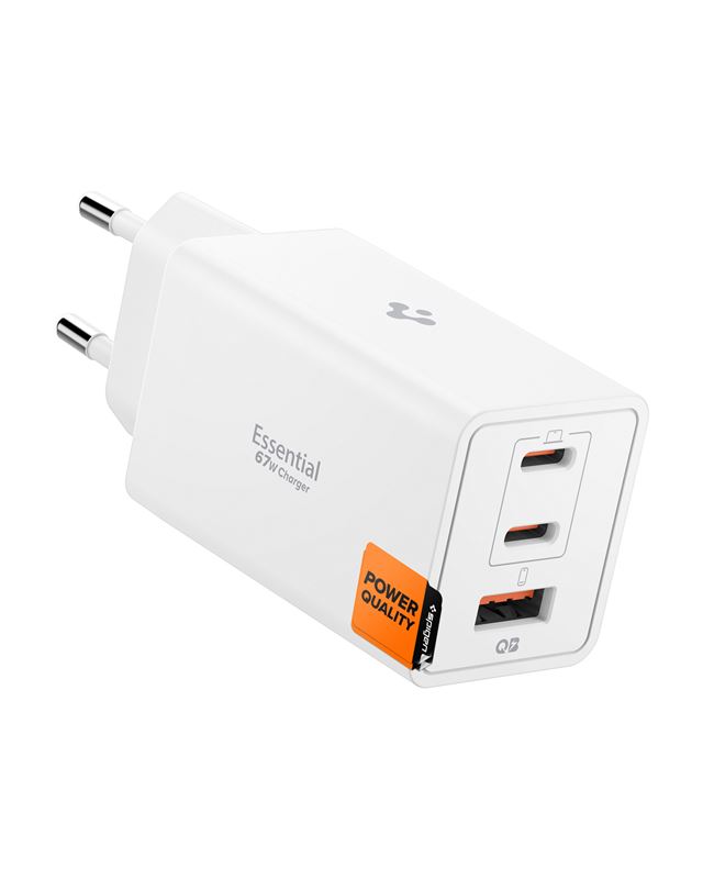 Adaptér Spigen Essential 67W Wall Charger EE673EU - bílá