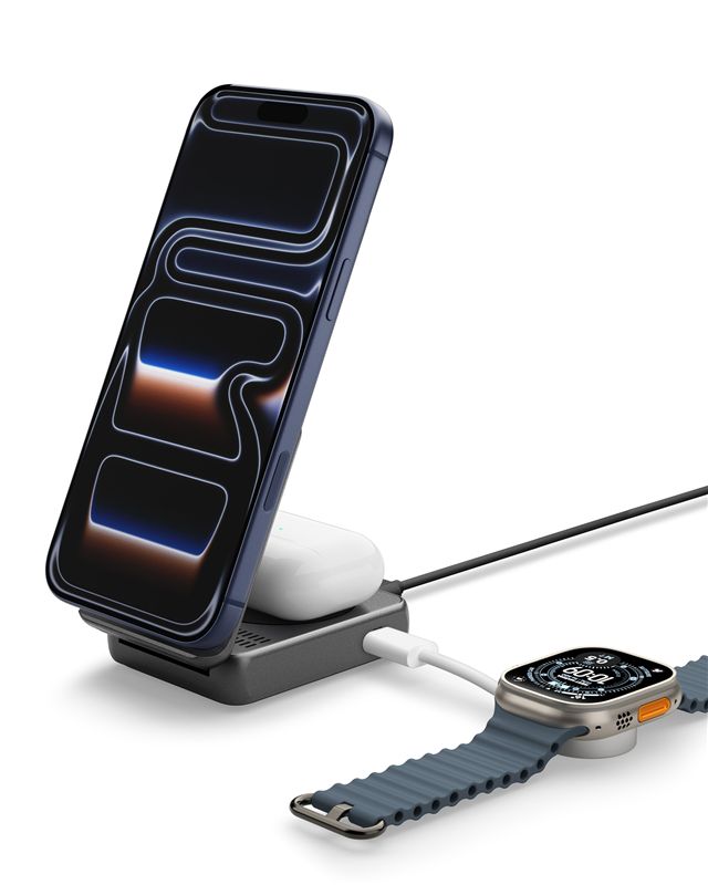 Bezdrátová nabíječka Spigen Essential MagSafe 2-in-1+C Wireless Charger EF302MOQ - černá