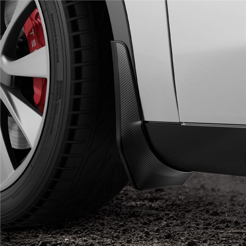 Zástěrky pro vozy Tesla Model Y Spigen Tesla Mud Flaps, 4 ks - černá