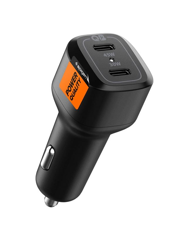 Nabíjecí adaptér do auta Spigen ArcStation Car Charger PC2200 2-Port/USB-C PD3.0  PPS 45W/USB-C PD3.0 30W PPS 25W/Total 75W - černá