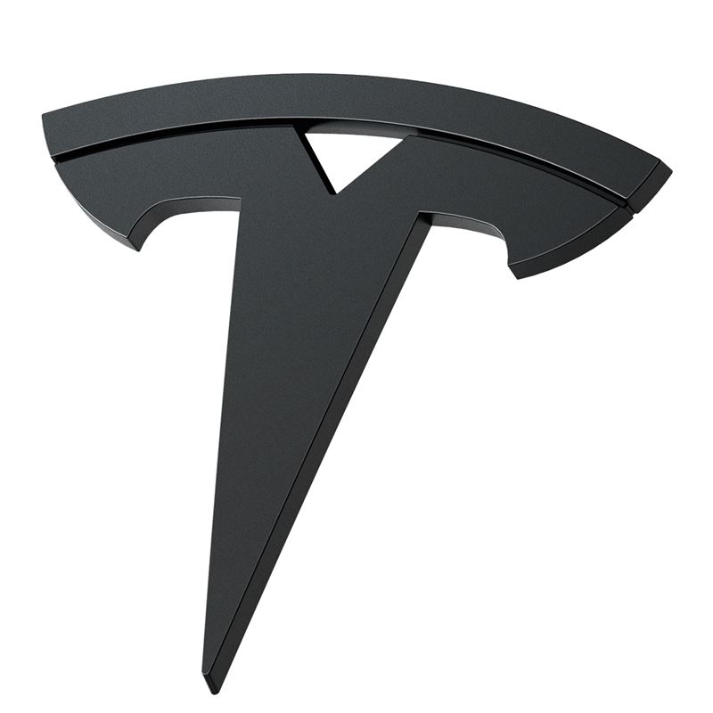 Ochrana na logo vozů Tesla Model 3 2024 Spigen Tesla Front Emblem Logo Full Cover - černá