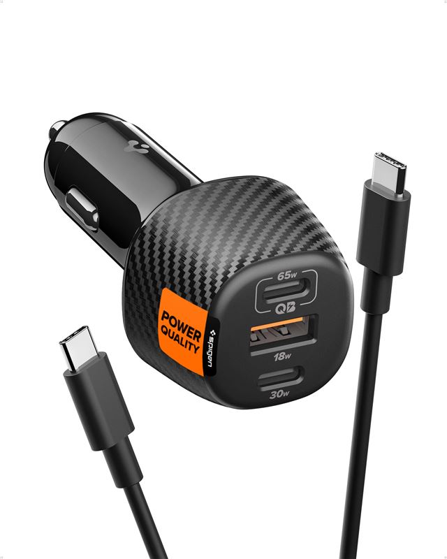 Nabíječka do auta Spigen Essential 113W Car Charger EV1133 - černá
