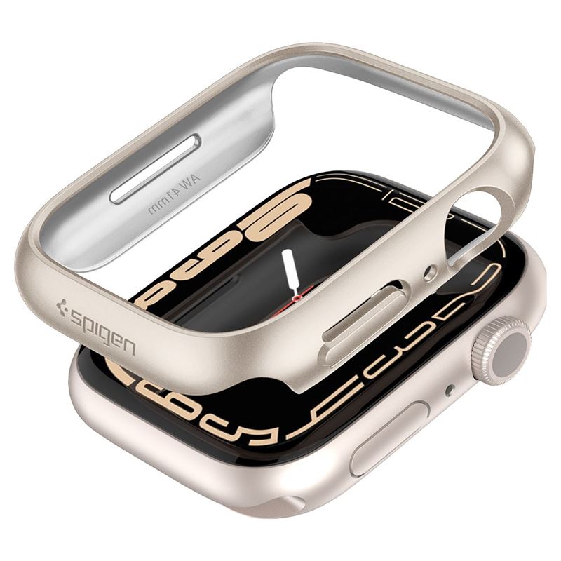 Ochranný kryt pro Apple Watch Spigen Thin Fit, Apple Watch 9/8/7 41mm - stříbrná