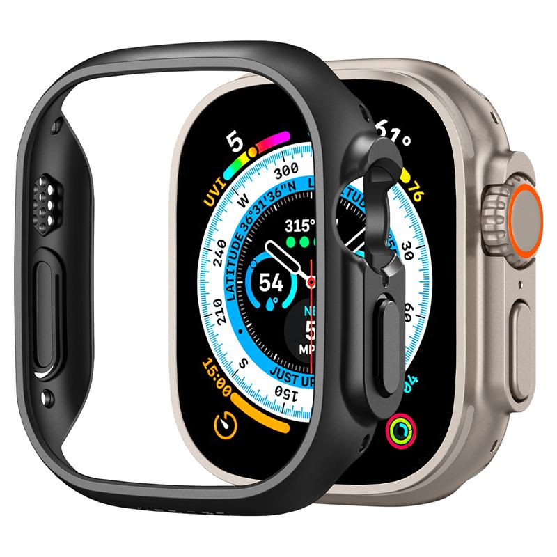 Ochranný kryt pro Apple Watch Spigen Thin Fit, Apple Watch Ultra 3/2/1 - černá