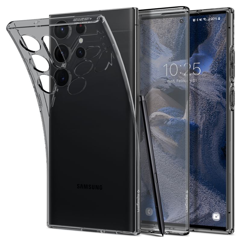 Ochranný kryt pro Samsung Galaxy S23 Ultra Spigen Liquid Crystal - transparentní šedá