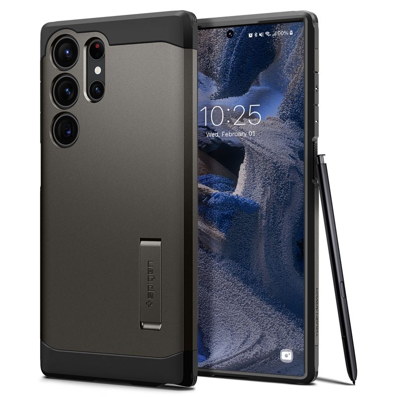 Ochranný kryt pro Samsung Galaxy S23 Ultra Spigen Tough Armor - šedá