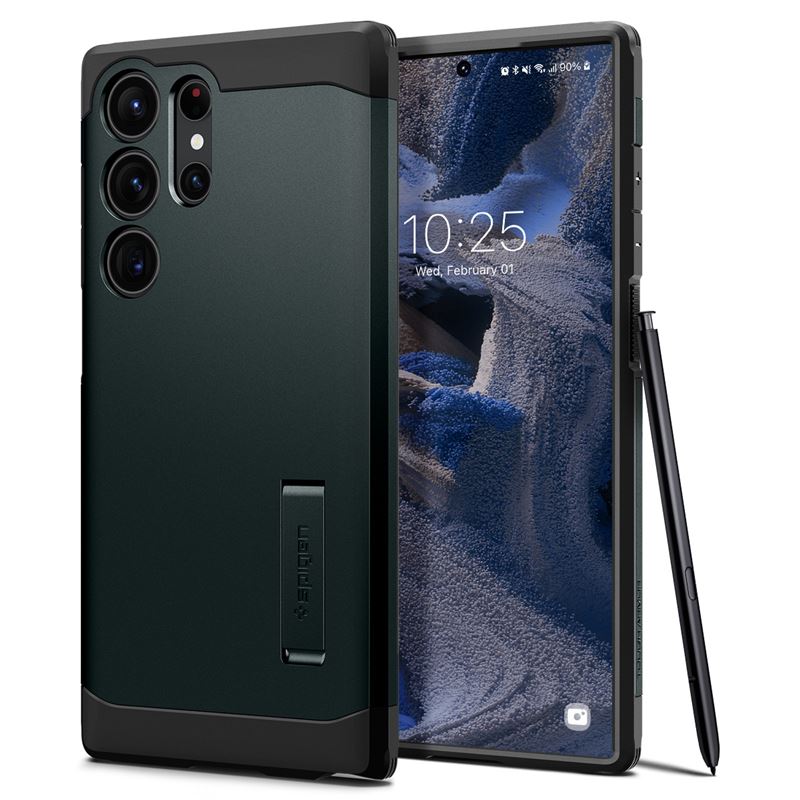 Ochranný kryt pro Samsung Galaxy S23 Ultra Spigen Tough Armor - zelená
