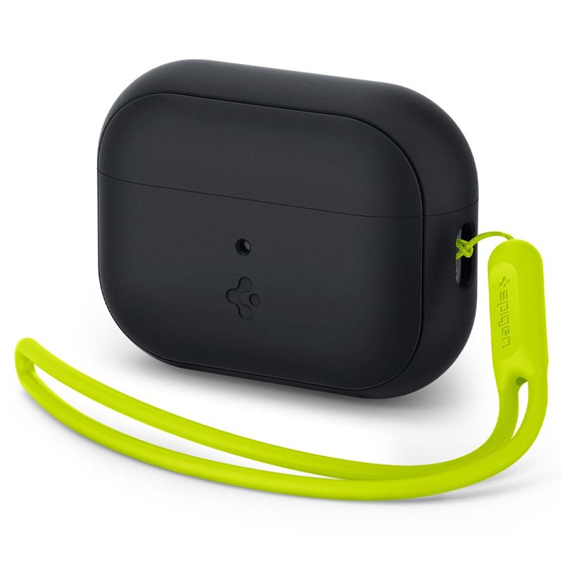Pouzdro pro AirPods Pro (2nd Gen) Spigen Case Silicone Fit + Strap - černá
