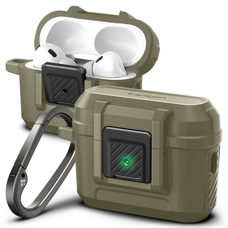 Pouzdro pro AirPods Pro 2 Spigen Lock Fit - khaki