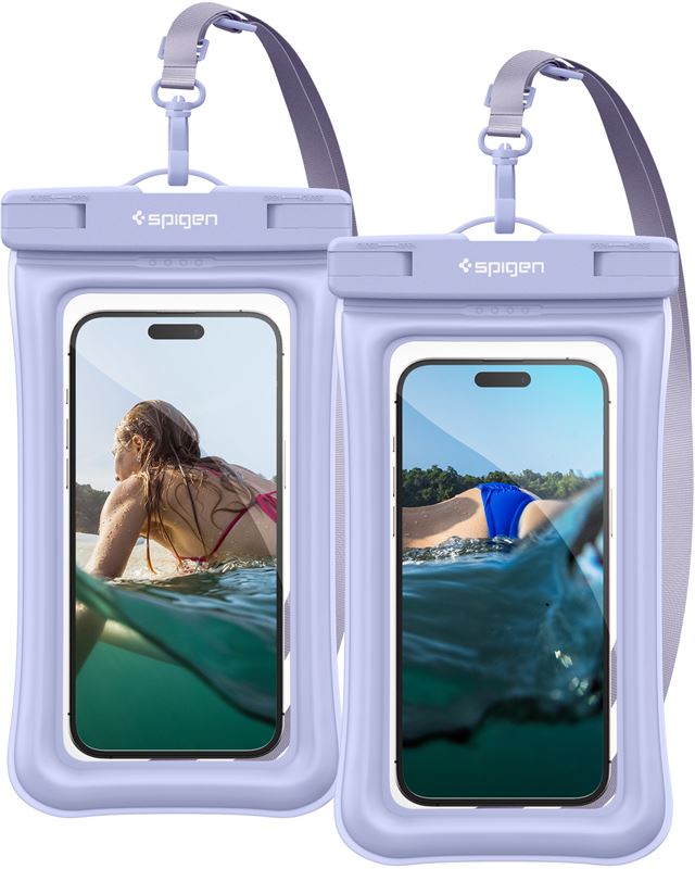 Sada dvou nepromokavých pouzder na telefon Spigen Aqua Shield WaterProof Floating Case A610 2 Pack - modrá