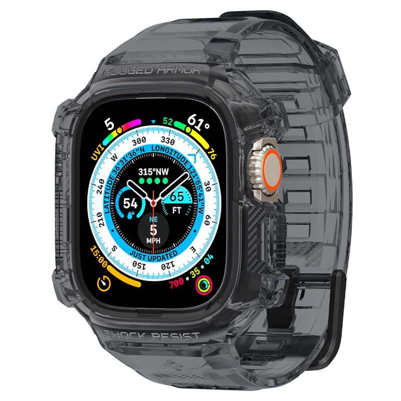 Pásek pro Apple Watch Ultra Spigen Rugged Armor Pro, Apple Watch Ultra 3/2/1 - transparentní