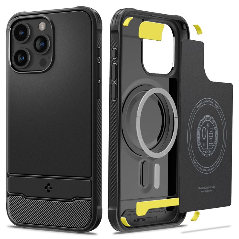 Ochranný kryt pro iPhone 15 Pro Max Spigen Rugged Armor MagSafe - černá