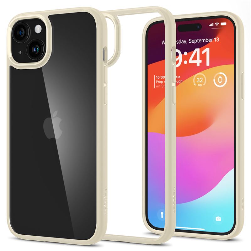 Ochranný kryt pro iPhone 15 Plus Spigen Ultra Hybrid - béžová