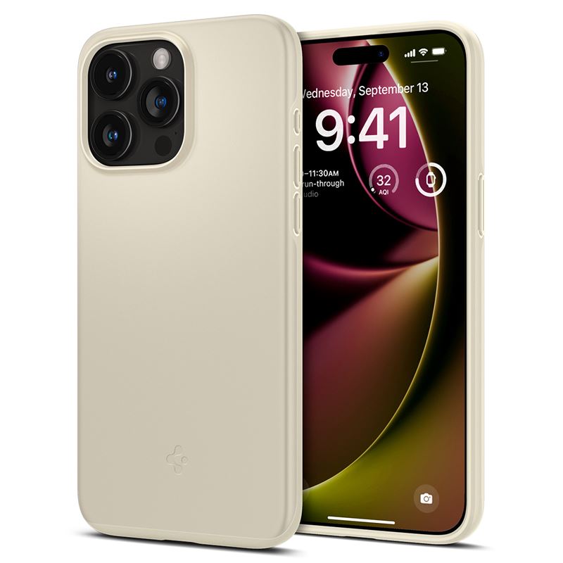 Ochranný kryt pro iPhone 15 Pro Spigen Thin Fit - béžová