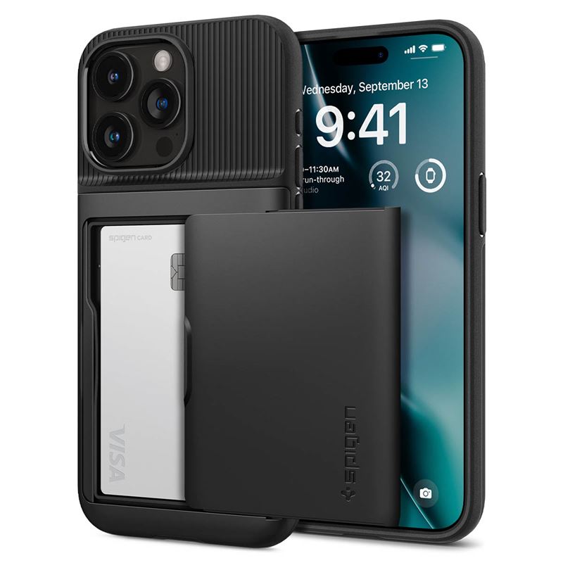 Ochranný kryt pro iPhone 15 Pro Spigen Slim Armor CS - černá