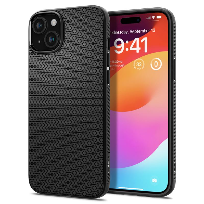 Ochranný kryt pro iPhone 15 Spigen Liquid Air - černá