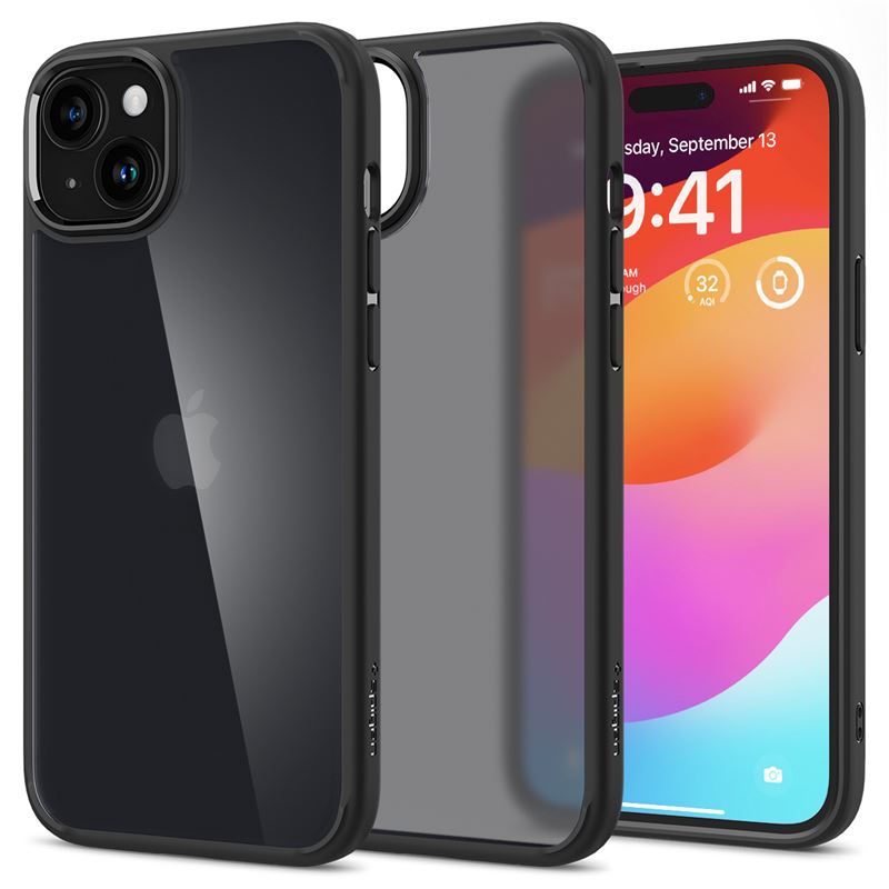 Ochranný kryt pro iPhone 15 Spigen Ultra Hybrid - transparentní černá