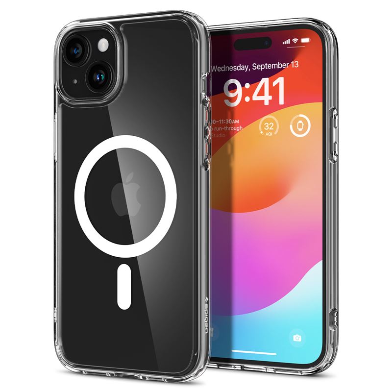 Ochranný kryt pro iPhone 15 Spigen Ultra Hybrid MagSafe - bílá