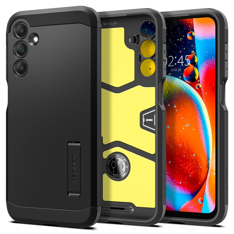 Ochranný kryt pro Samsung Galaxy Spigen Tough Armor, Samsung Galaxy A15/A15 5G - černá
