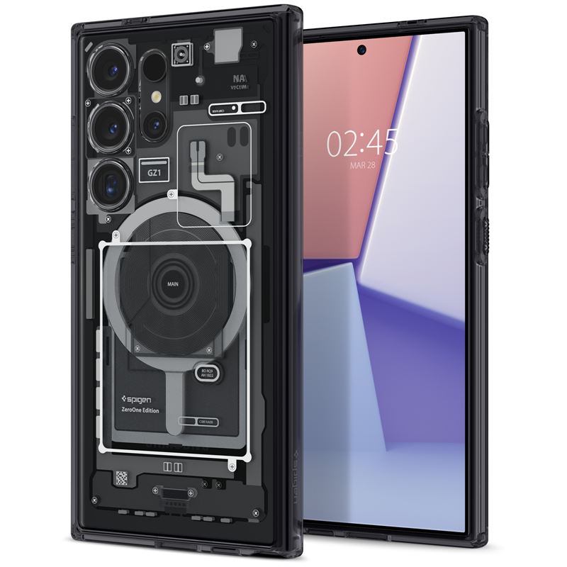 Ochranný kryt pro Samsung Galaxy S24 Ultra Spigen Ultra Hybrid OneTap Metal Ring MagSafe - šedá