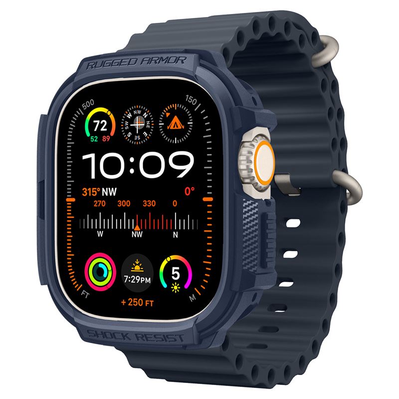 Ochranný kryt pro Apple Watch Spigen Rugged Armor, Apple Watch Ultra 3/2/1 - námořní modrá
