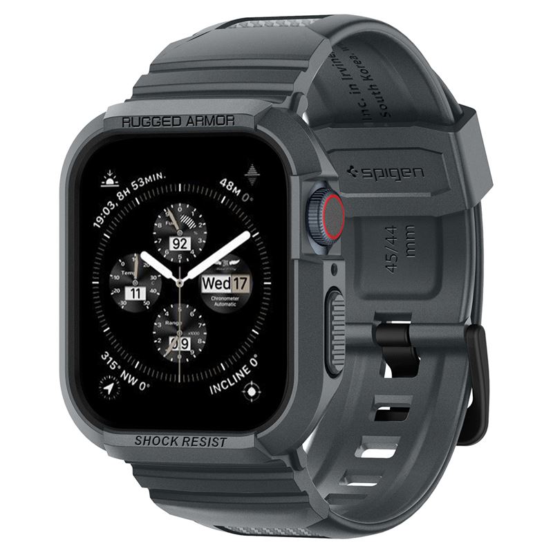 Pásek pro Apple Watch Spigen Rugged Armor Pro, Apple Watch 45mm/44mm - tmavě šedá